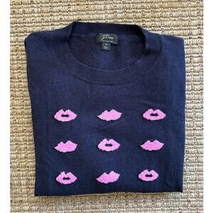100% Cashmere LIPS Sweater Size Small, J.Crew